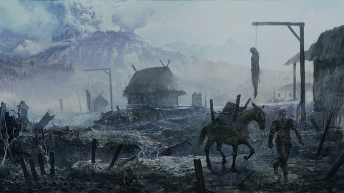 videogame poster The Witcher fantasy art video games nature 2k