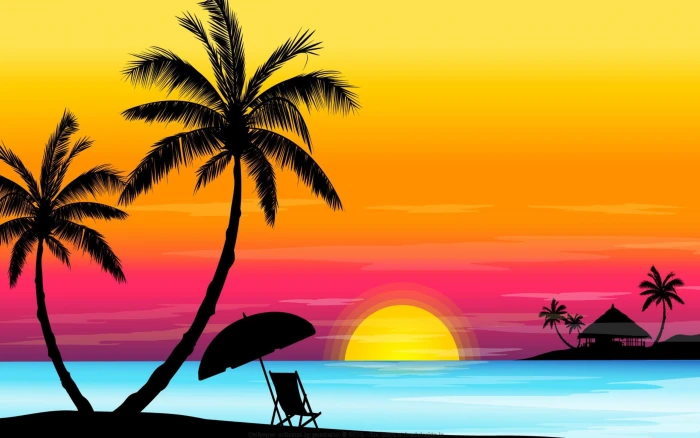 Classic Palm Picture beach portrait miami vice hawaii ocean 2k