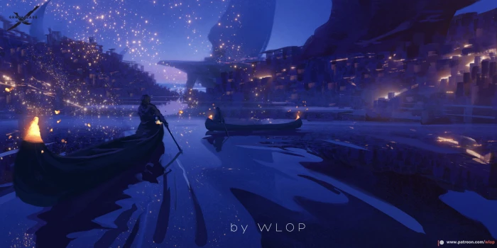 WLOP Ghost Blade anime girls 2k