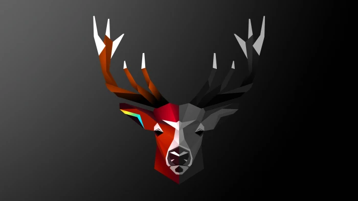 deer wall decor artwork abstract animals digital art byrotek 2k 4k