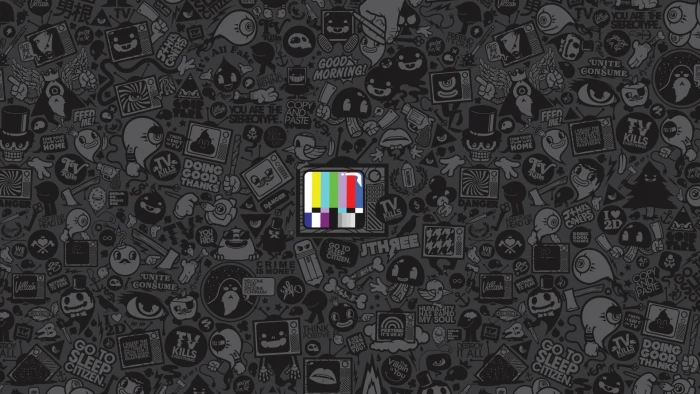 doodle and TV illustration anime test patterns selective coloring 2k