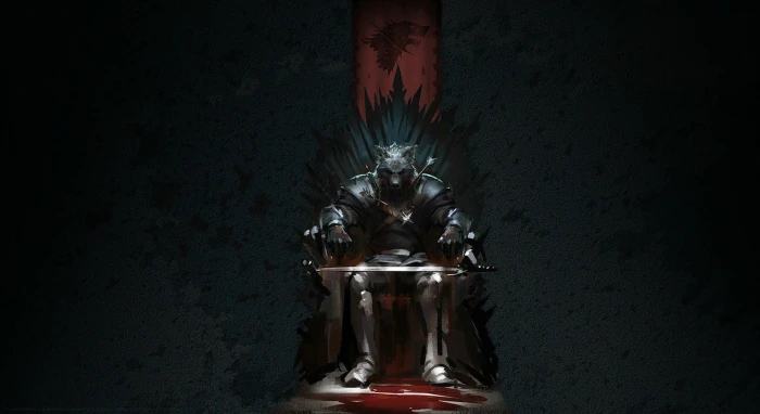 Game of Thrones Stark on Iron Throne illustration nature solo 2k