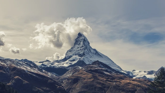 glacier mountain mountains clouds sky landscape mist nature 2k