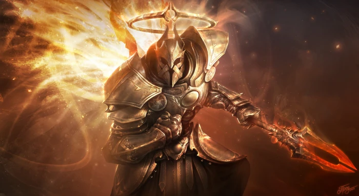 gray and red character digital wallpaper Diablo III 2k