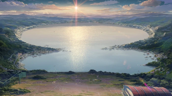 Kimi no Na Wa Your Name landscape lake mountains realistic 2k