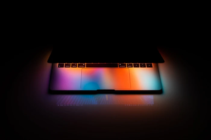 MacBook Pro at Night apple black colorful colors computer 2k 4k 5k