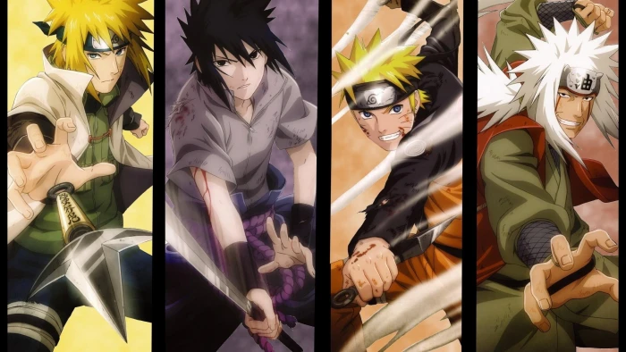 Naruto Sasuke Minato Jiraiya Shippuuden Hokage anime 2k