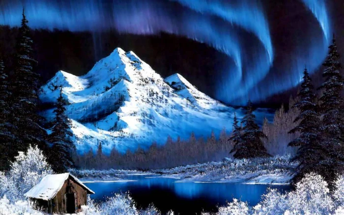paintings mountains snow bob ross artwork Nature Mountains HD Art 2k
