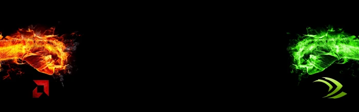 red and green flame vector art Nvidia AMD technology GPUs 2k 4k