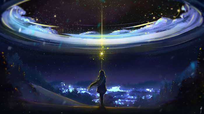 Sky Anime Night Scenery 98 2k