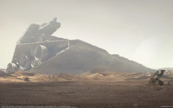 Star Wars Destroyer digital wallpaper mountain rock object 2k