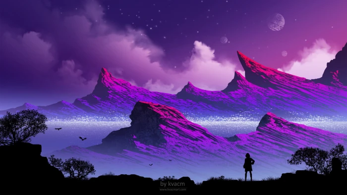 summit painting illustration Kvacm fantasy art mountains 2k