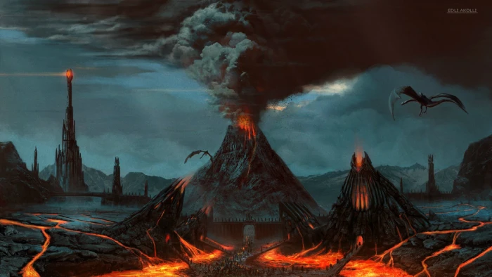 The Lord of the Rings Mordor Nazg l Middle earth burning 2k
