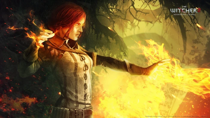 The Witcher 2 Assassins of Kings Triss Merigold burning one person 2k