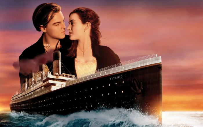 Titanic Leonardo Dicaprio and Kate Winslet Movie sea people 2k