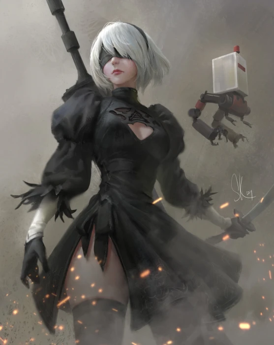 video games Nier Automata Yorha unit no 2 type b 2k
