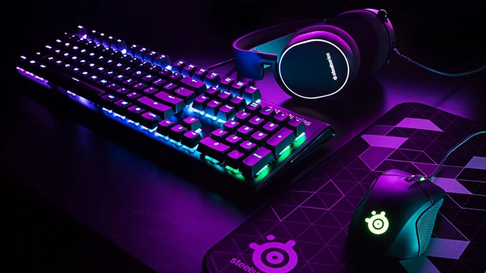 gaming setup SteelSeries keyboards headphones mouse pad 2k