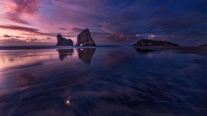 horizon archway islands golden bay wharariki beach cape farewell 2k