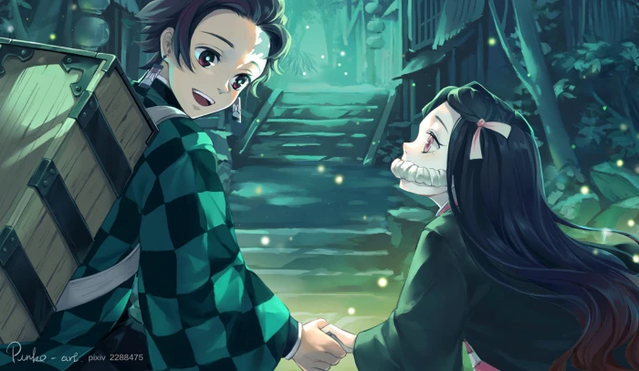 Kimetsu no Yaiba anime Kamado Tanjir Nezuko demon girl 2k