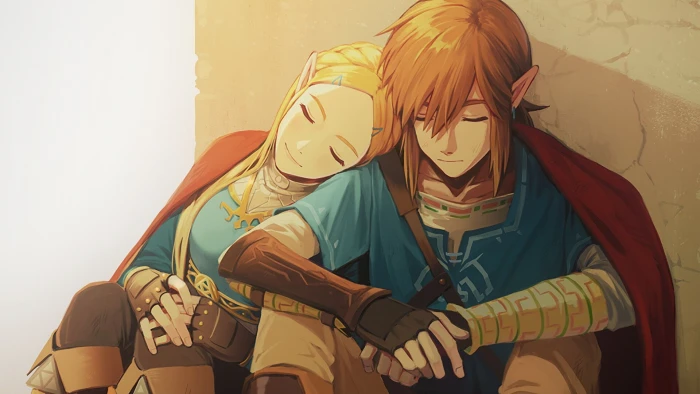 man and woman animated illustration The Legend of Zelda Breath the Wild 2k