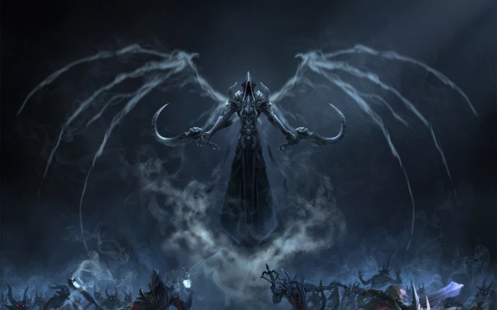 monster illustration Diablo 3 Reaper of Souls III black background 2k