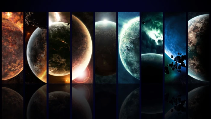 moon time lapse digital wallpaper space planet collage art 2k