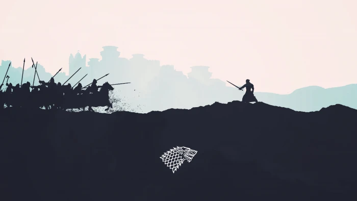 silhouette of character holding sword illustration Game Thrones 2k 4k 5k