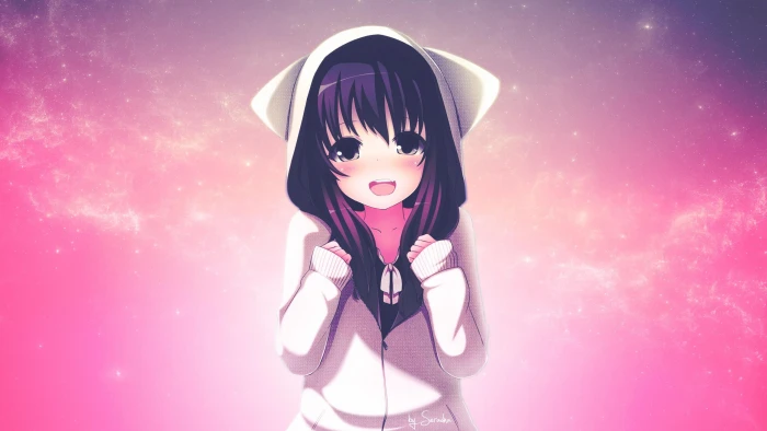 Anime Girls Blushing Hoodie Manga Cute 2k