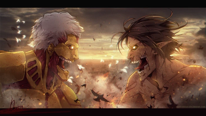 Attack on Titans digital wallpaper Anime Armored Titan Battle 2k