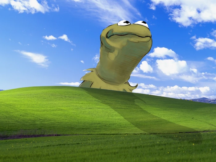 bliss windows xp kermit the frog microsoft muppet show Animals Frogs HD Art 2k