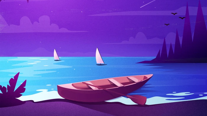 boat night scenery minimalism minimalist artist artwork 2k