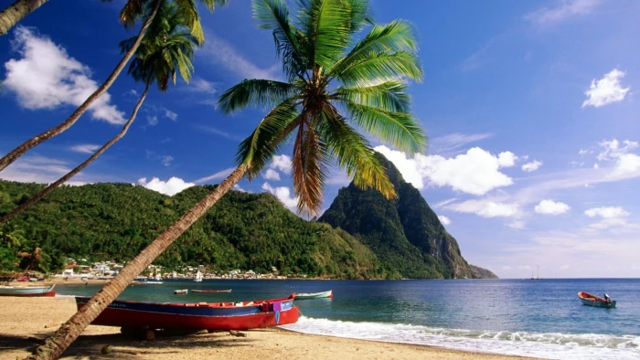 Caribbean Beach Islands Gros Piton Mountain In Saint Lucia South Of The City Wallpapers Hd 2k