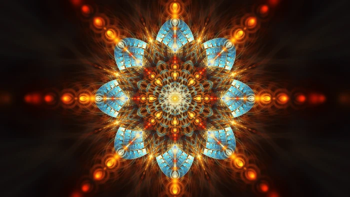 mandala illustration abstract fractal symmetry digital art 2k
