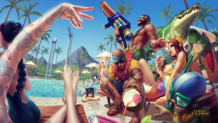 Mobile Legends game application digital wallpaper League of Pool Party skins 2k