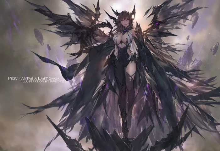 Pixiv Fantasia anime girls women fantasy girl brunette 2k