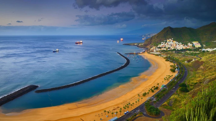 sea shore Spain Tenerife Santa Cruz de beach Teresitas 2k