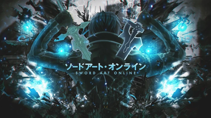 Sword Art Online wallpaper Kirigaya Kazuto technology illuminated 2k