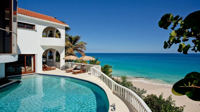 blue swimming pool sea beach hacienda luxury vacations summer 2k