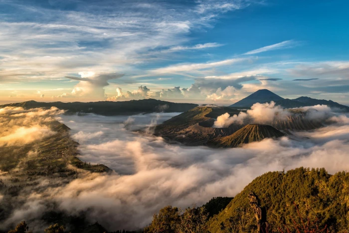 clouds landscape nature Indonesia Java the volcano Bromo 2k
