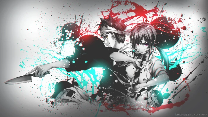 couple anime character wallpaper Shokugeki no Souma Yukihira Soma 2k