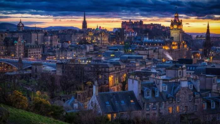dusk gb calton hill united kingdom scotland edinburgh 2k