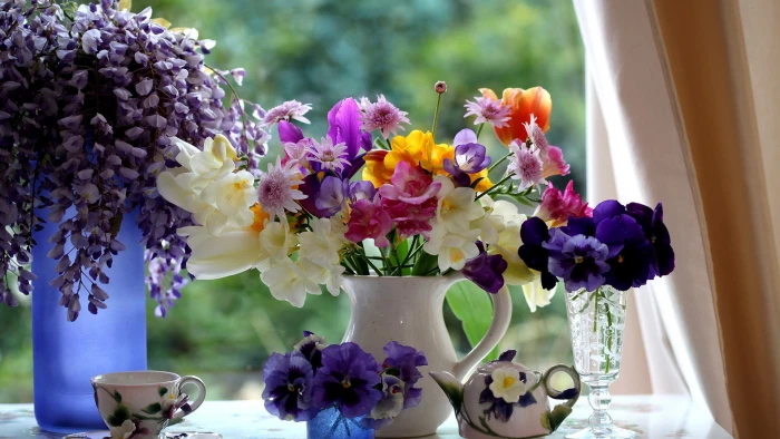 flower bouquet flowers pink petal decoration blossom 2k