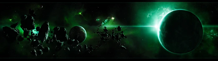 outer space wallpaper art planet spaceship asteroid 2k 4k