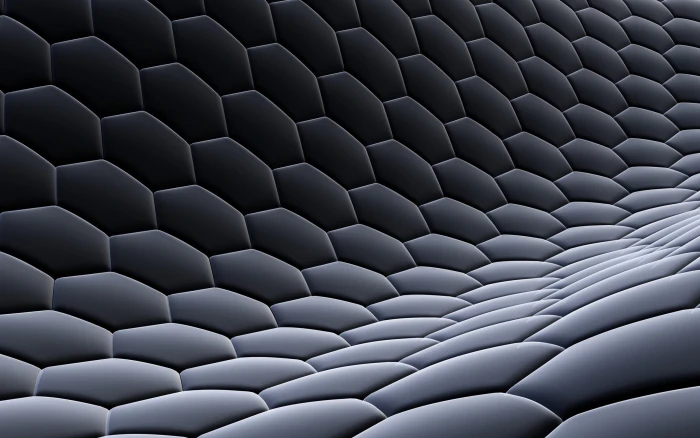 quilted black wallpaper abstract digital art hexagon pattern 2k