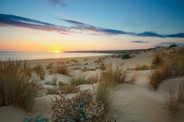 sunset view near beach wave Sampieri Coast Country Dune Sand 2k