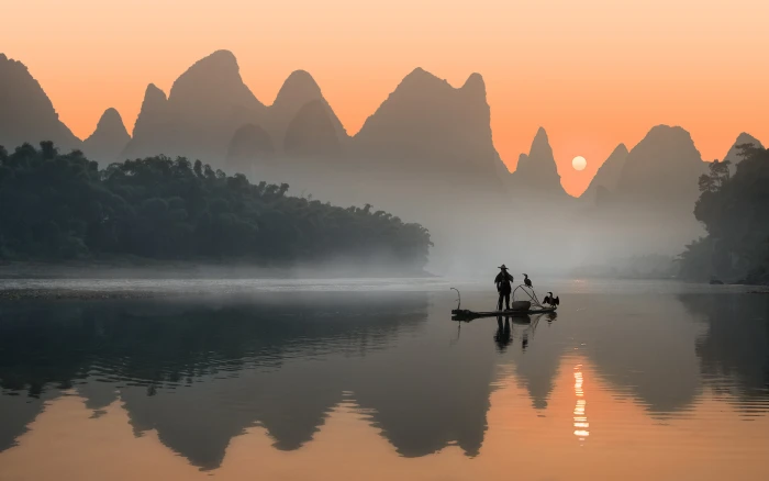 Li River Wonderful Place In China Sunset Landscape Photography Ultra Hd Wallpaper For Desktop Mobile Phones And Laptops 2k 4k