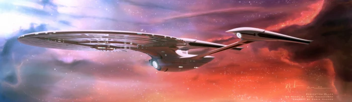 battleship poster Star Trek USS Enterprise spaceship nebula 2k 4k