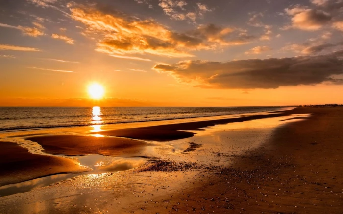 hd high resolution nature sunset sky water sea 2k
