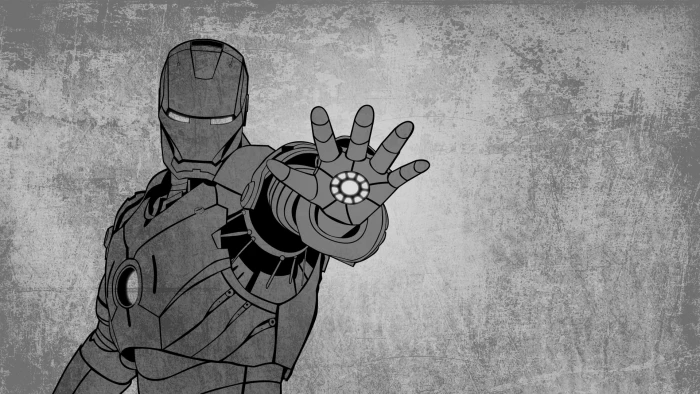 Ironman digital wallpaper monochrome grunge Iron Man Marvel Comics 2k