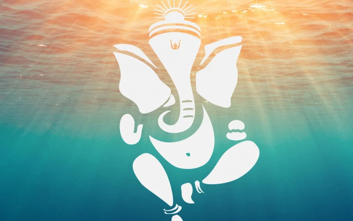 Lord Ganesha Deep Ocean Water elephant god illustration representation 2k